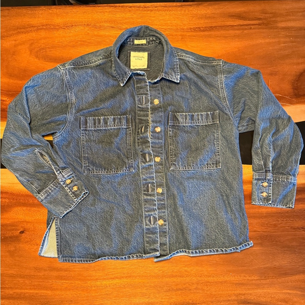 Abercrombie & Fitch Dark Blue Denim Shirt Jacket